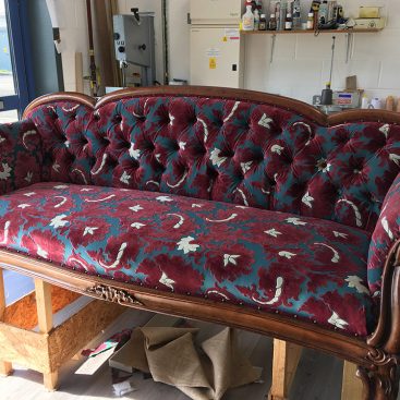 antique sofa recovered